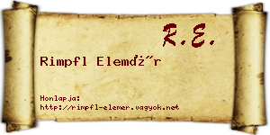 Rimpfl Elemér névjegykártya